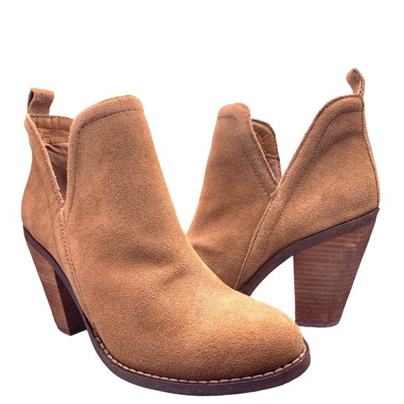 NINE WEST SIENNA Brown Suede Ankle Booties - Picture 1 of 3